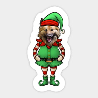 Icelandic Sheepdog Christmas Elf Sticker